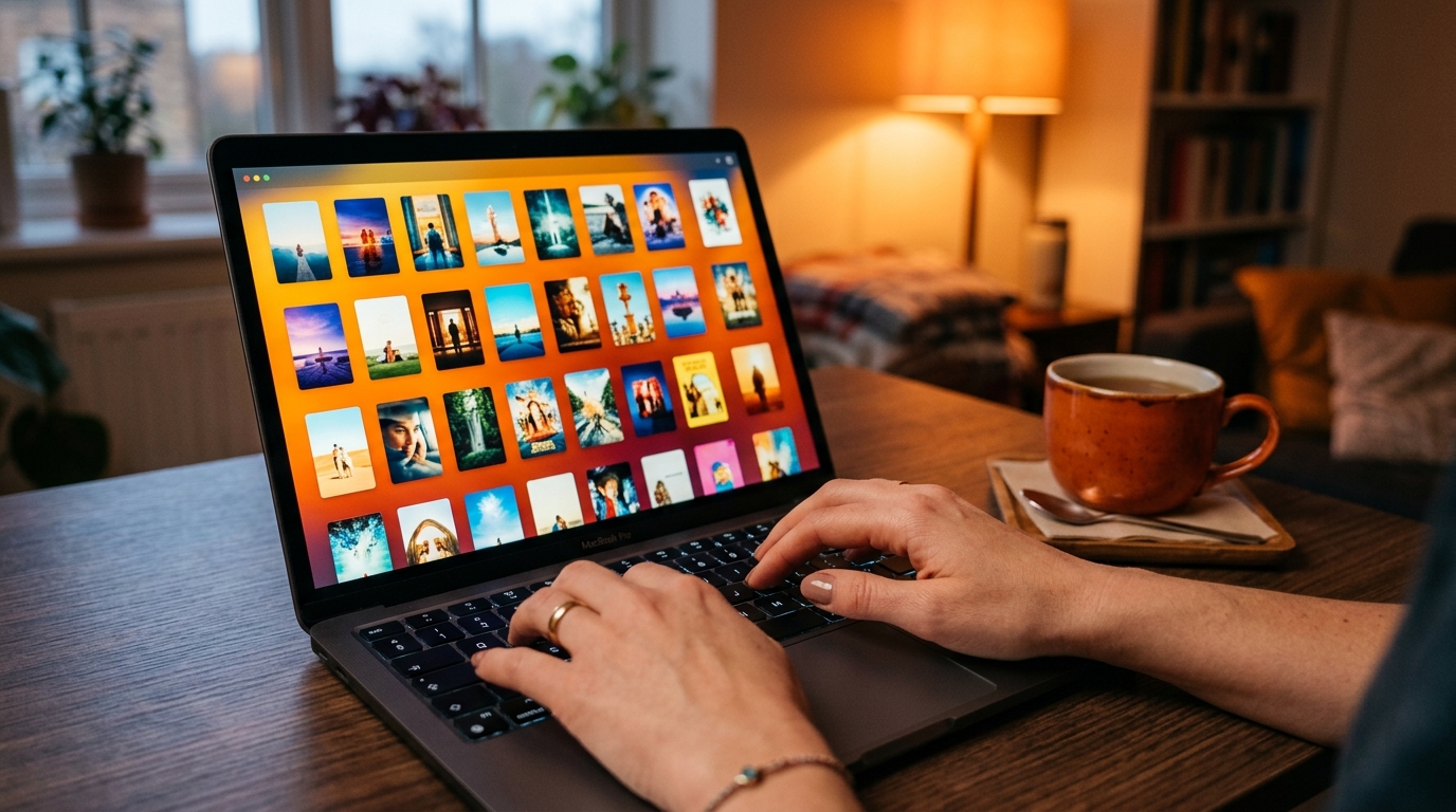 Femme utilisant un site de streaming gratuit et légal