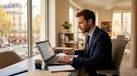 Agent immobilier suivant une formation professionnelle continue