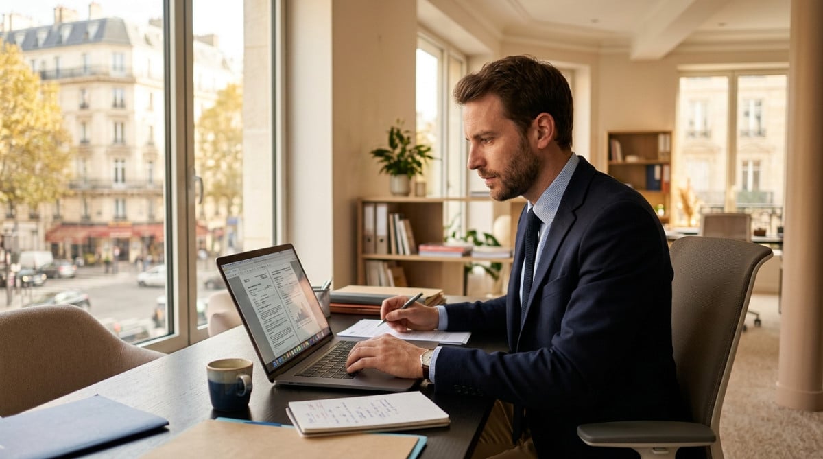 Agent immobilier suivant une formation professionnelle continue