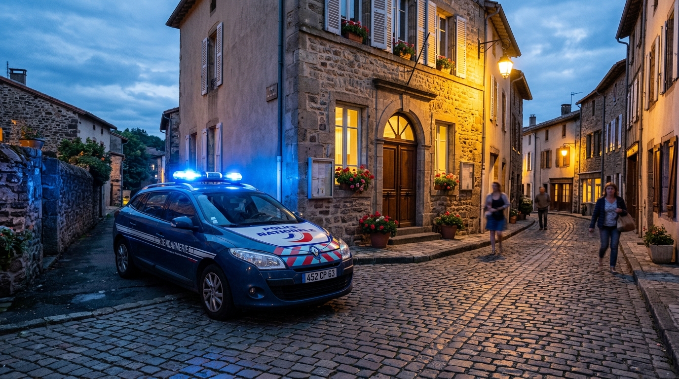 Voiture de police garée devant un bâtiment à Angoulême