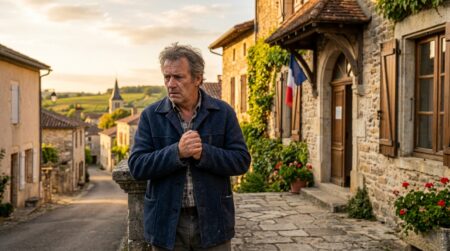 Homme menaçant devant la mairie de Beauchastel en Ardèche