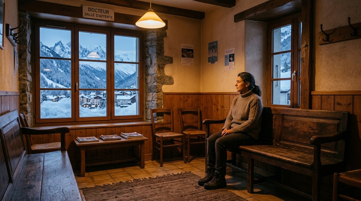 Cabinet médical vide dans un village de montagne français