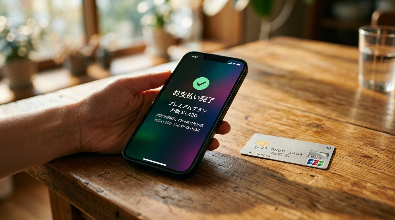 Confirmation de paiement d'un abonnement streaming sur smartphone