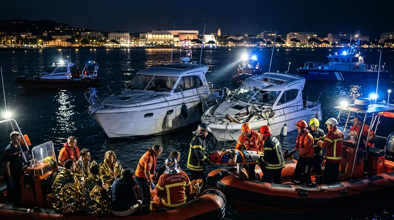 Cannes : dix blessés, une personne disparue après la collision glaçante de deux bateaux cette nuit