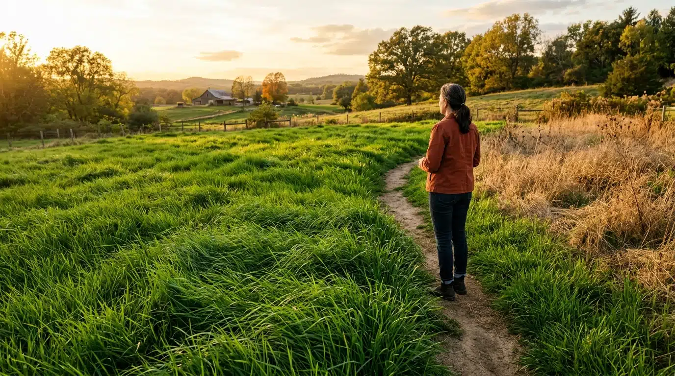 Pelouse saine et haute comparée à une zone desséchée