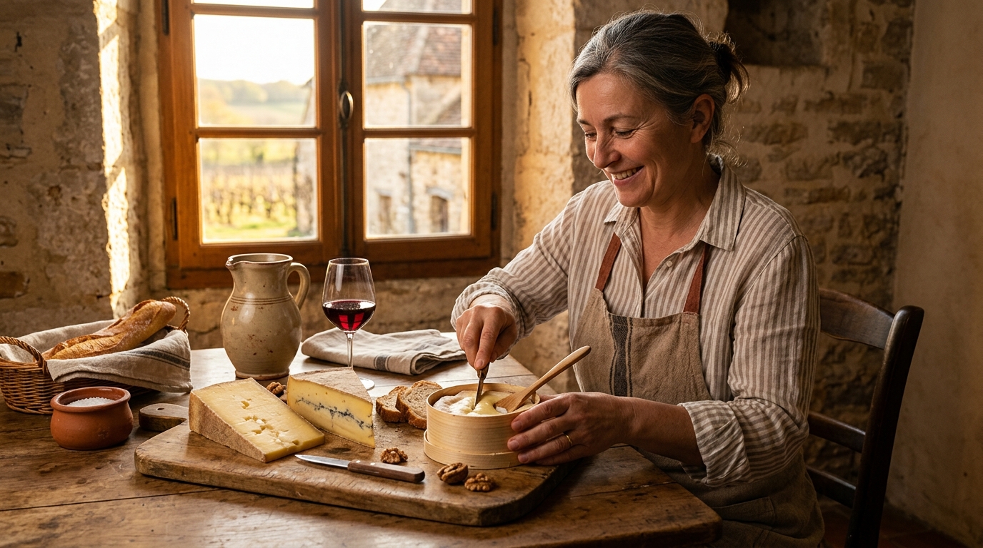 Plateau de fromages régional en Bourgogne-Franche-Comté