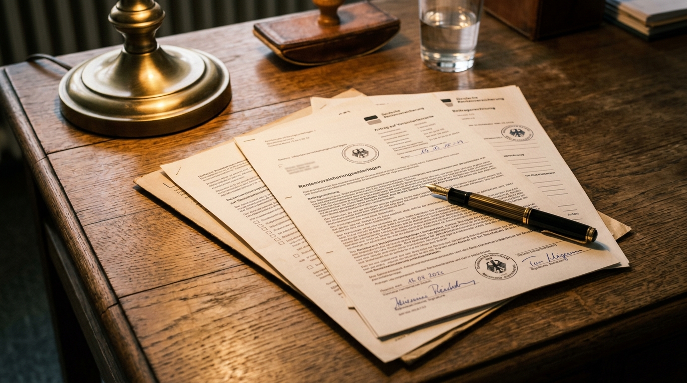 Documents de retraite et pension sur un bureau