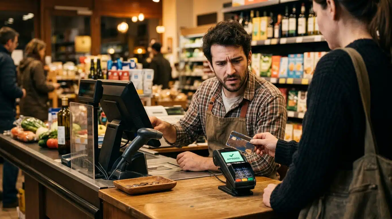 Terminal de paiement acceptant une carte bancaire périmée