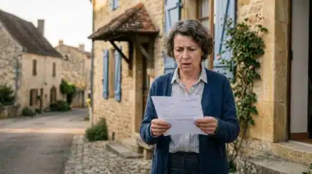 Habitant inquiet tenant un avis de taxe foncière