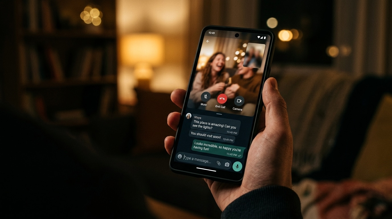 Écran de smartphone affichant une conversation suspecte