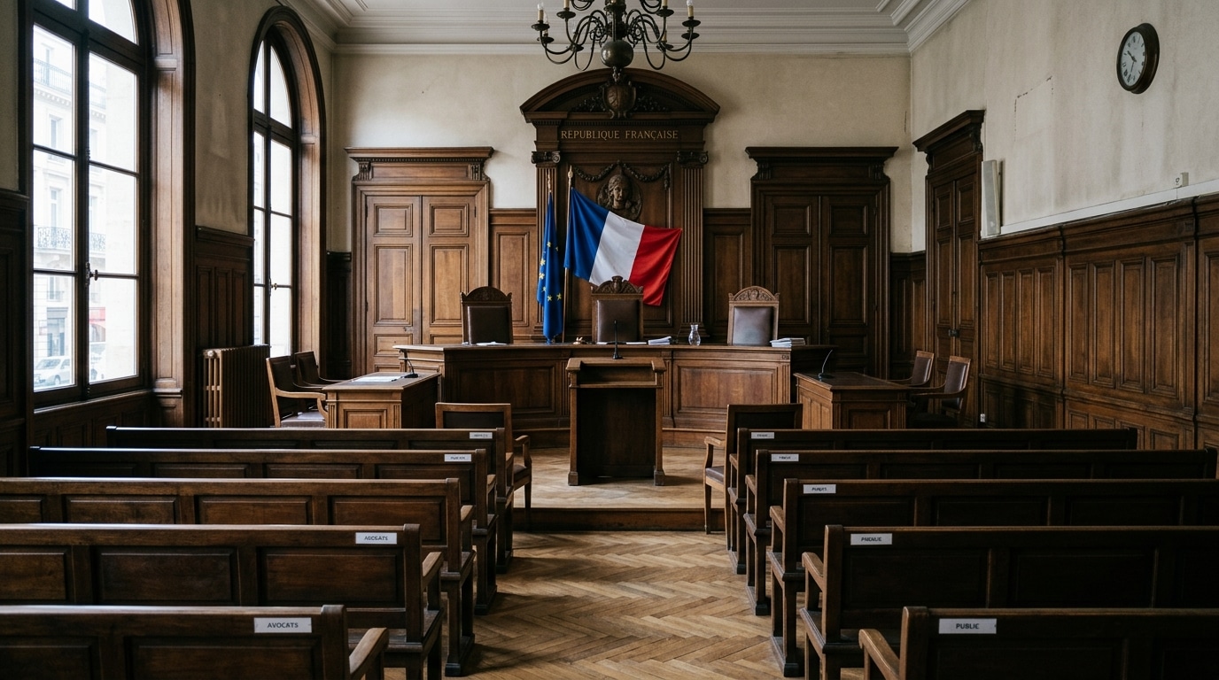 Salle d'audience de la cour administrative d'appel, symbole de la décision de justice