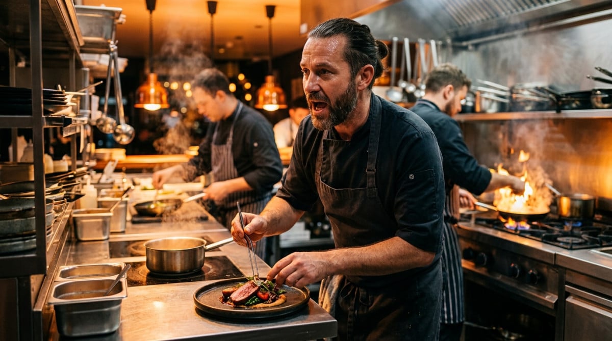 Chef confirmant une commande dans une cuisine professionnelle