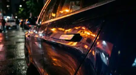 Poignée de porte affleurante sur une voiture électrique