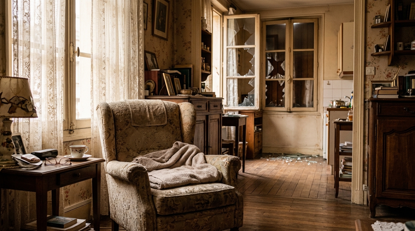 Fenêtre de cuisine forcée dans un appartement français