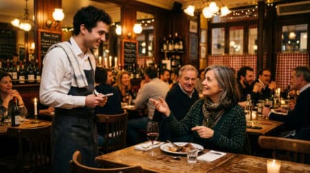 Cliente demandant un doggy bag au restaurant