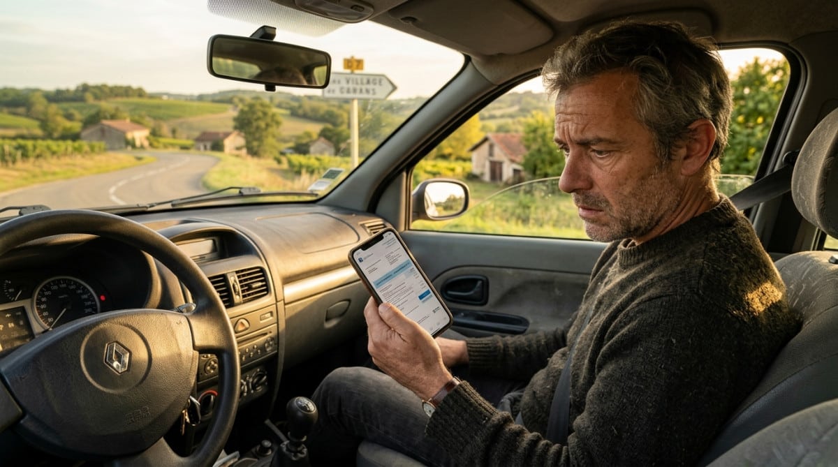 Conducteur inquiet consultant sa facture d'assurance auto