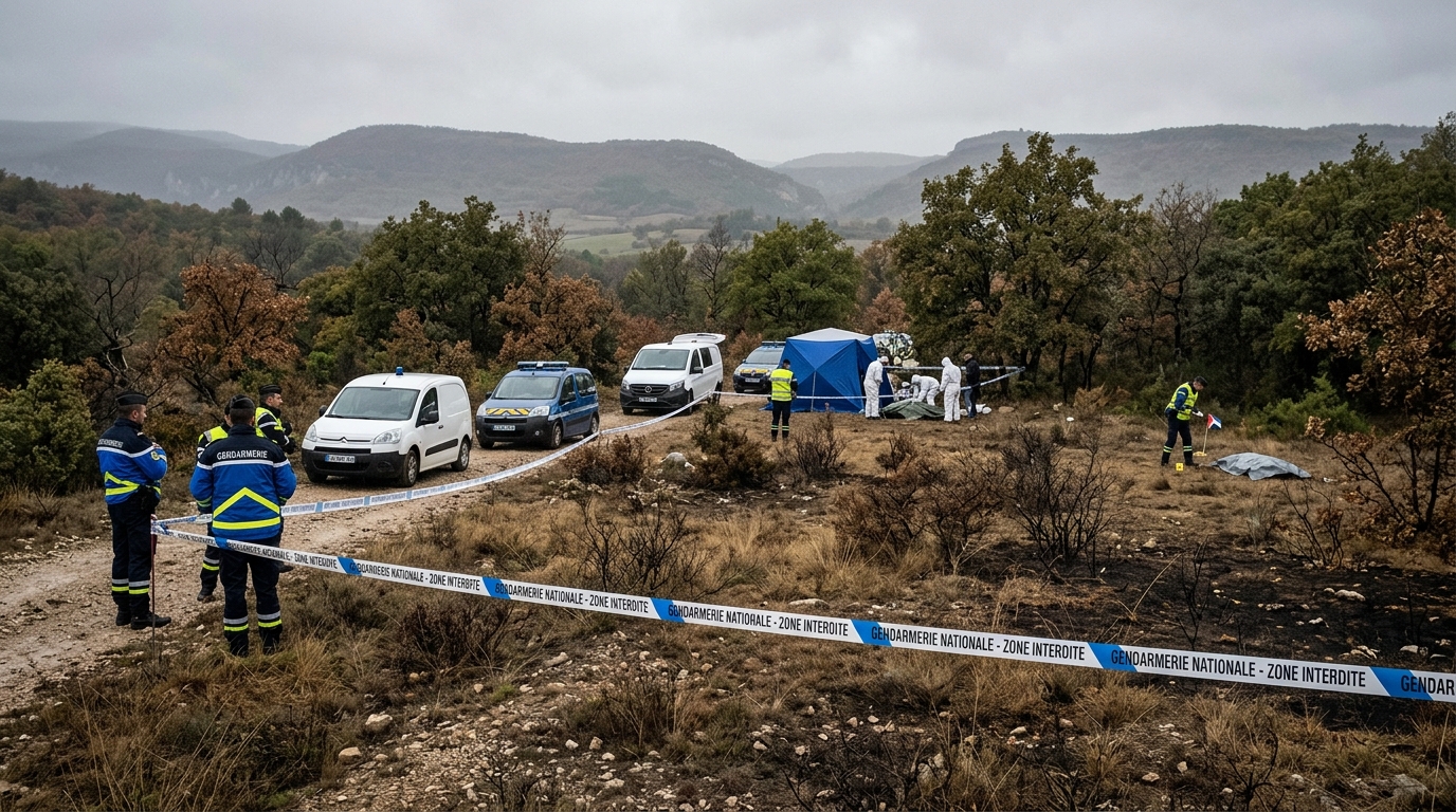 Corps décapité et calciné retrouvé dans la Drôme, la tête à plusieurs mètres : 4 gardes à vue
