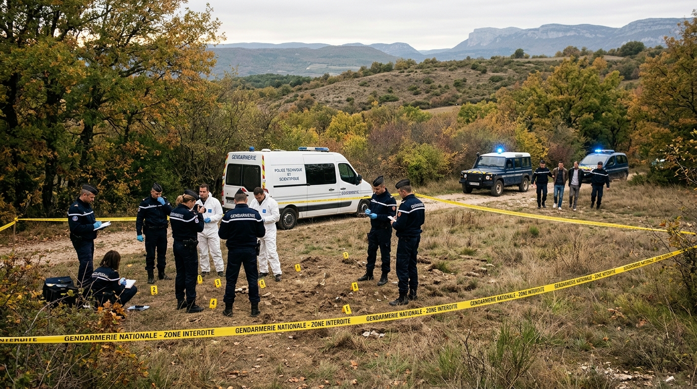 Corps décapité et calciné retrouvé dans la Drôme, la tête à plusieurs mètres : 4 gardes à vue