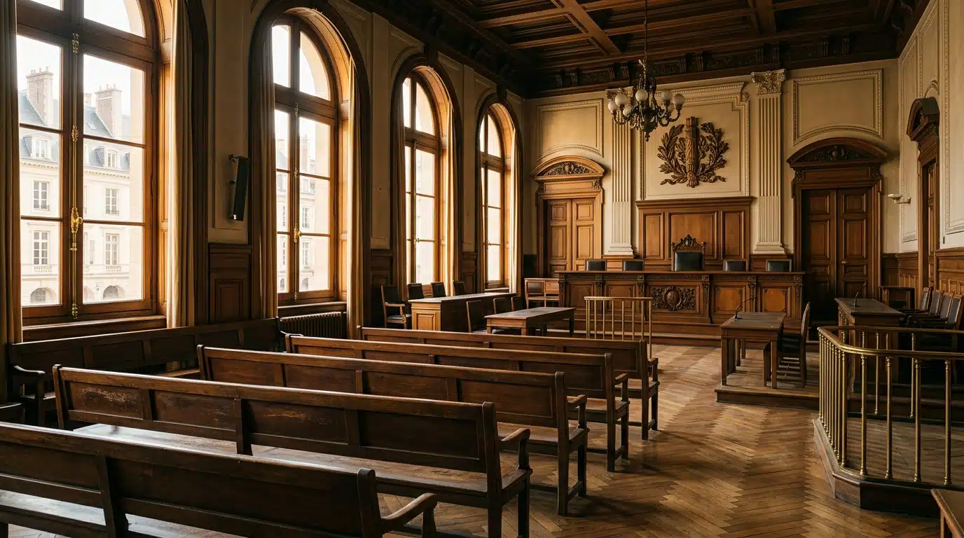 Salle d'audience vide tribunal correctionnel