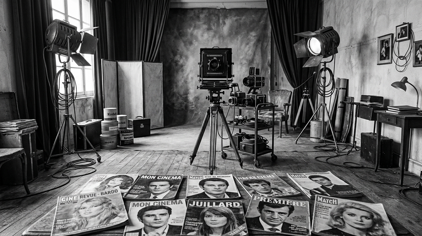 Ambiance rétro des flashs et magazines des années 1960