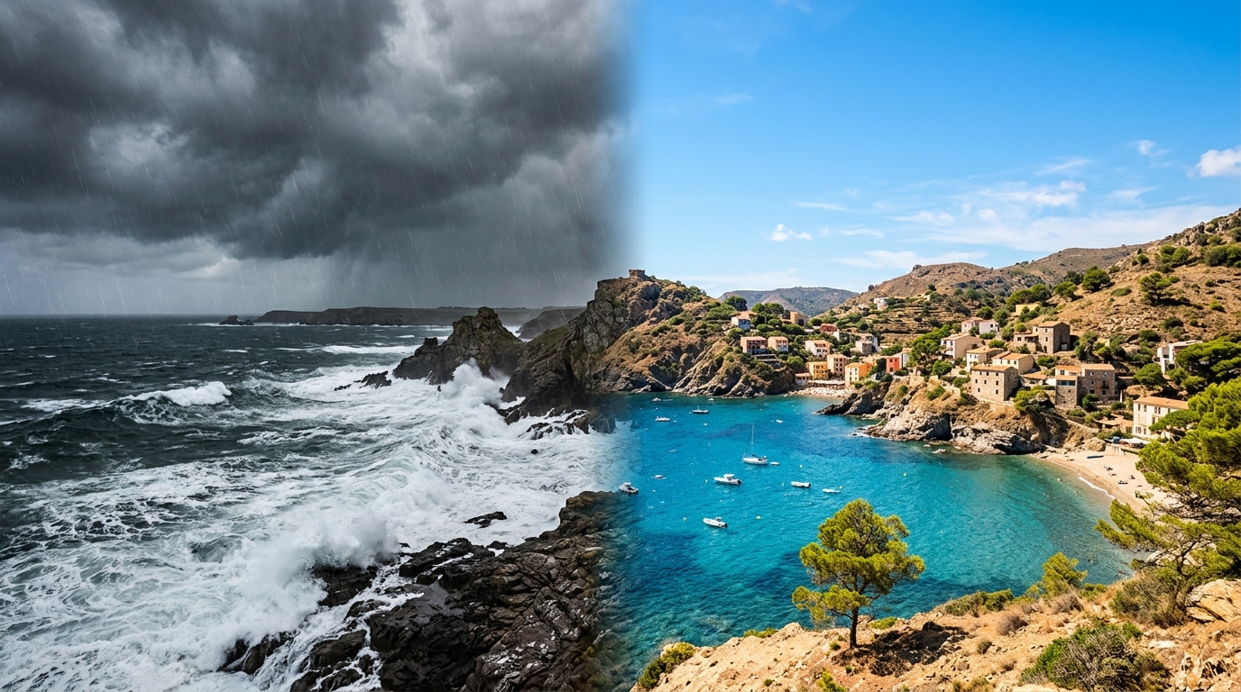 Ciel partagé entre orage et soleil sur la France