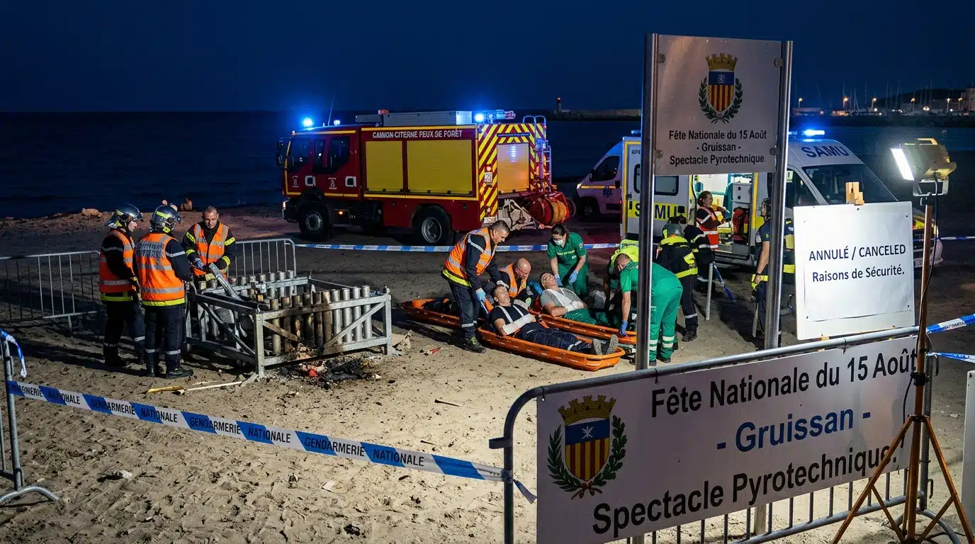 Deux explosions, trois artificiers blessés : le feu d'artifice du 15 août annulé à Gruissan