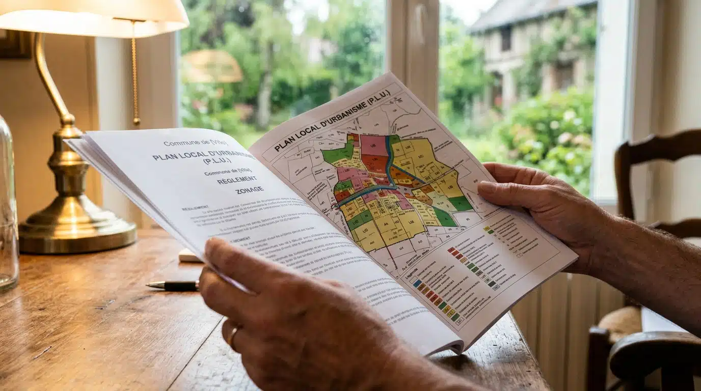 Document du plan local d'urbanisme avec carte de zonage