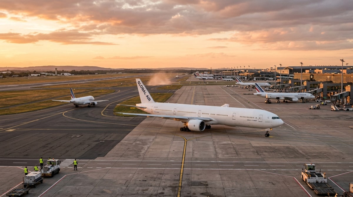 Editorial press photograph illustrating: 27 000 milliards : le nombre de kilomètres qu'un avion de l