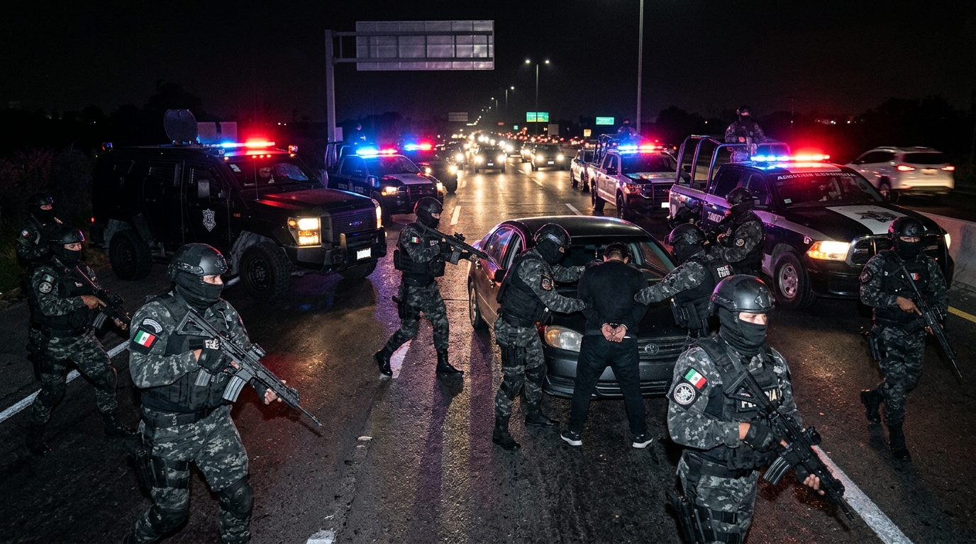 Opération des forces spéciales mexicaines lors d'une arrestation nocturne