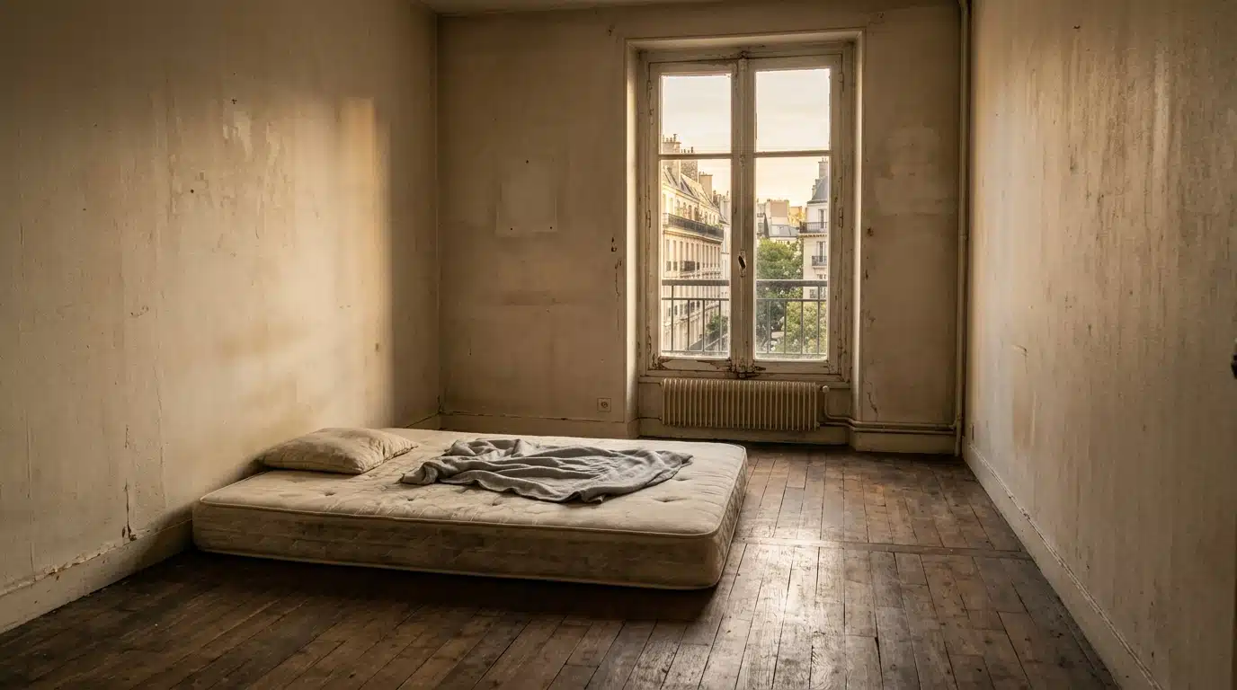 Appartement vide avec matelas au sol à Moissac