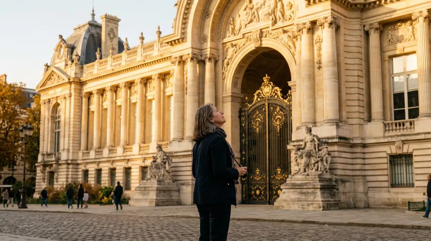 Façade dorée d'un palais officiel lors des journées du patrimoine
