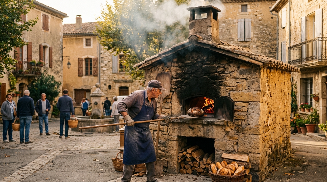 Four à pain traditionnel encore utilisé dans un village ardéchois