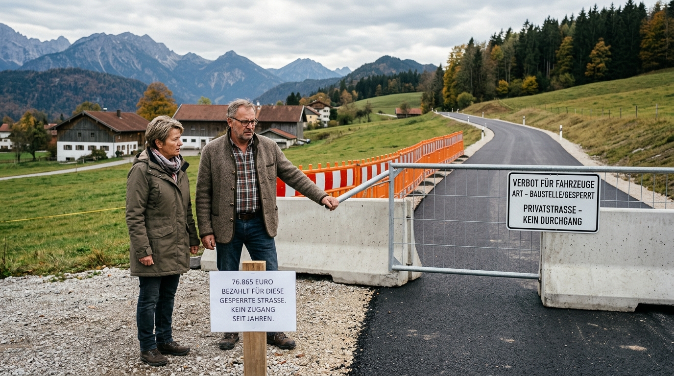 En Bavière, un couple doit 76 865 euros pour une route qu'il ne peut même pas emprunter