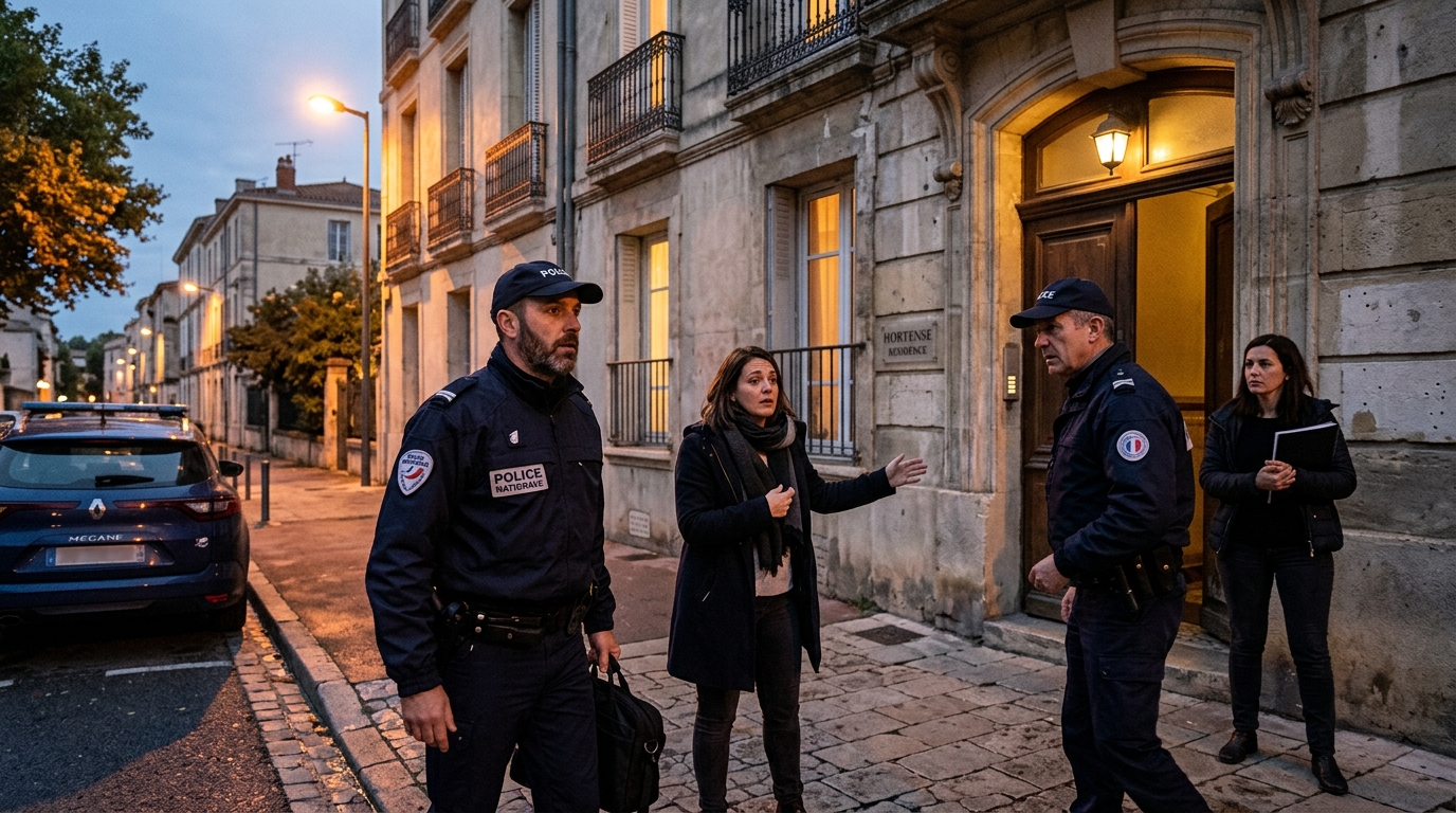 Intervention des services sociaux devant un immeuble à Nîmes