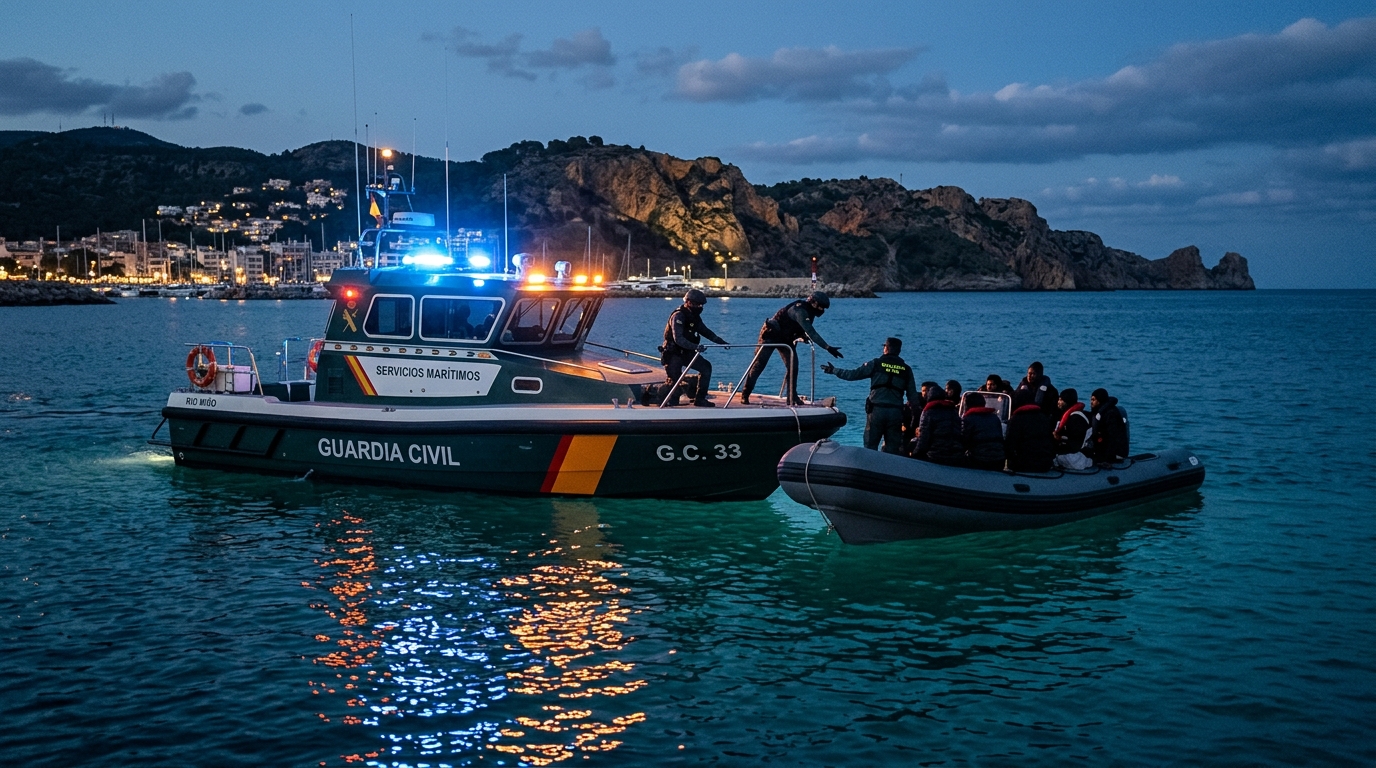 Bateau semi-rigide et patrouille près de la baie de Roses