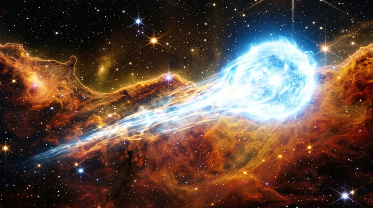 Étoile filant à très grande vitesse dans l'espace