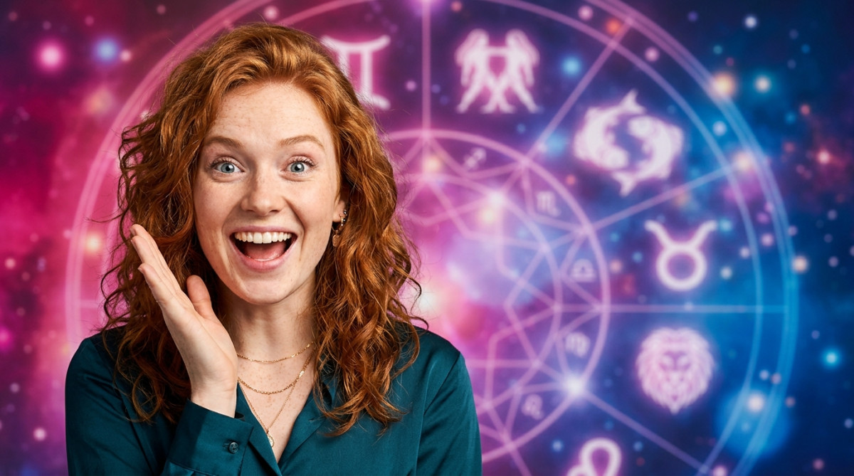 Femme émerveillée sous un ciel étoilé lumineux évoquant l'horoscope du 11 août 2026