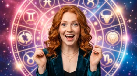 Femme souriante sous un ciel étoilé symbolisant l'horoscope de la semaine du 3 au 9 août 2026