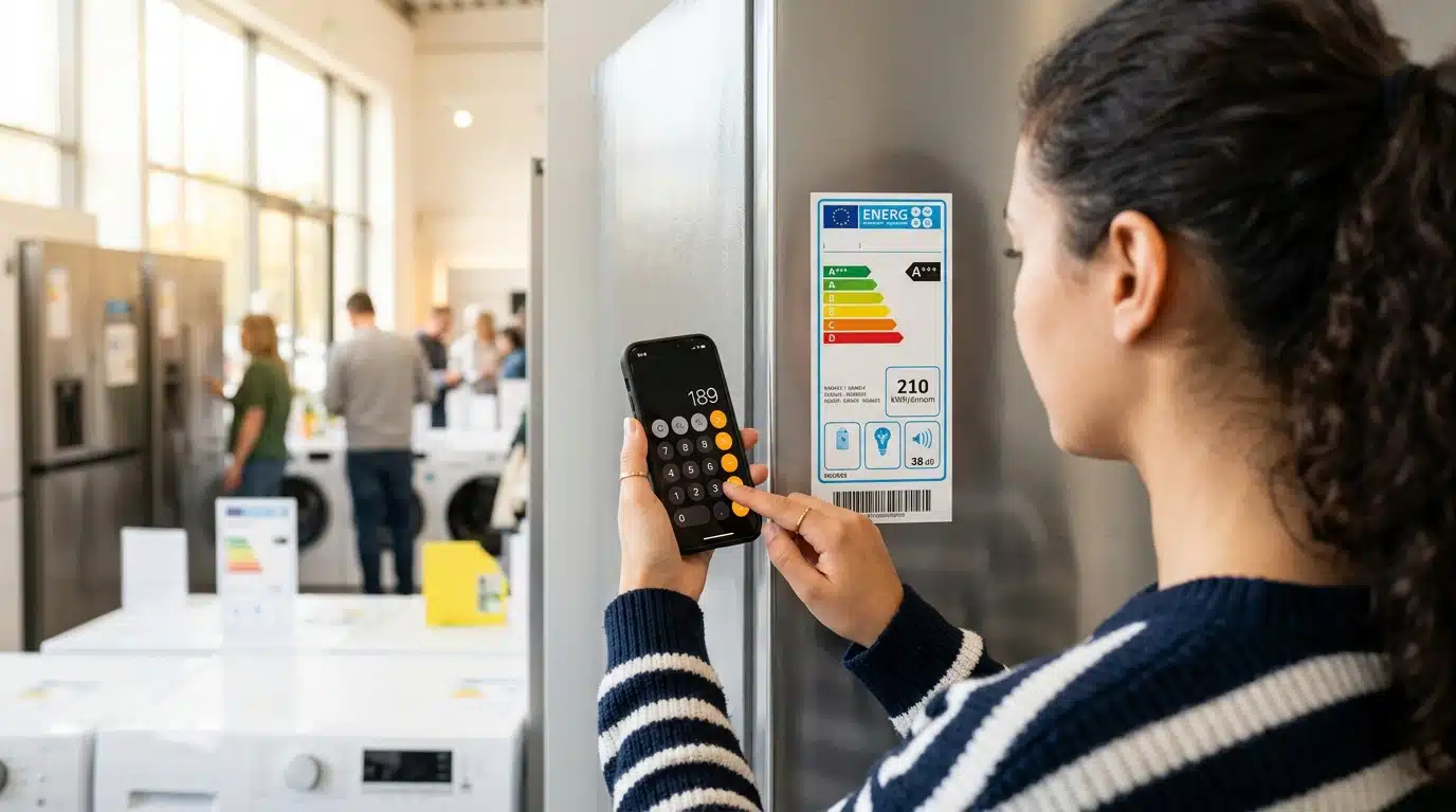 Calcul du coût kWh sur étiquette énergie avec smartphone