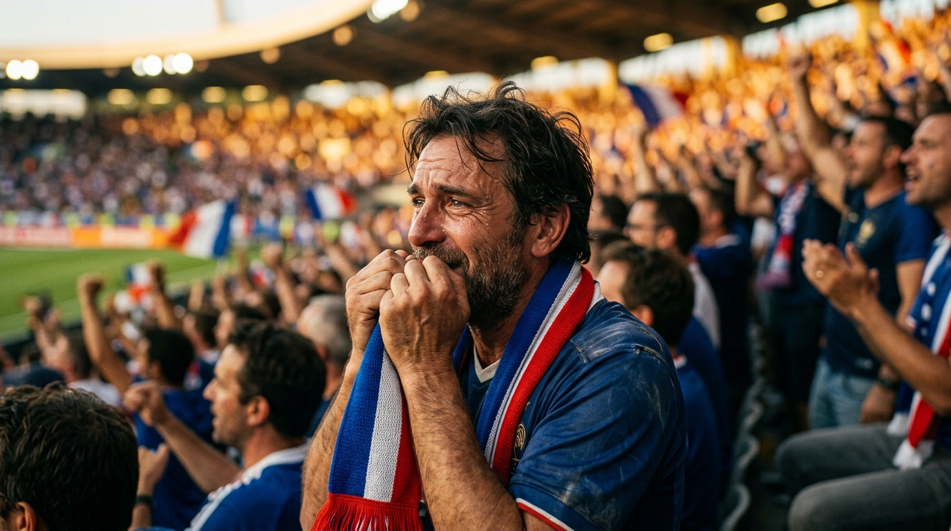 Supporter des Girondins de Bordeaux soulagé au stade