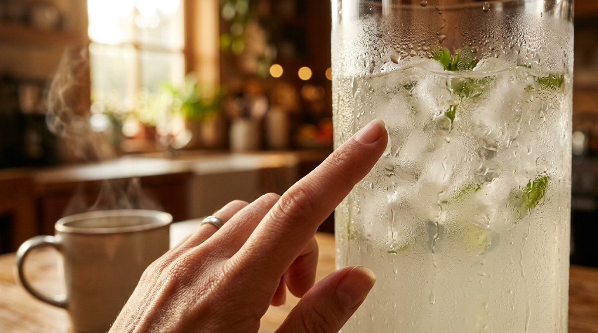 Gros plan sur des gouttes d'eau sur un verre glacé