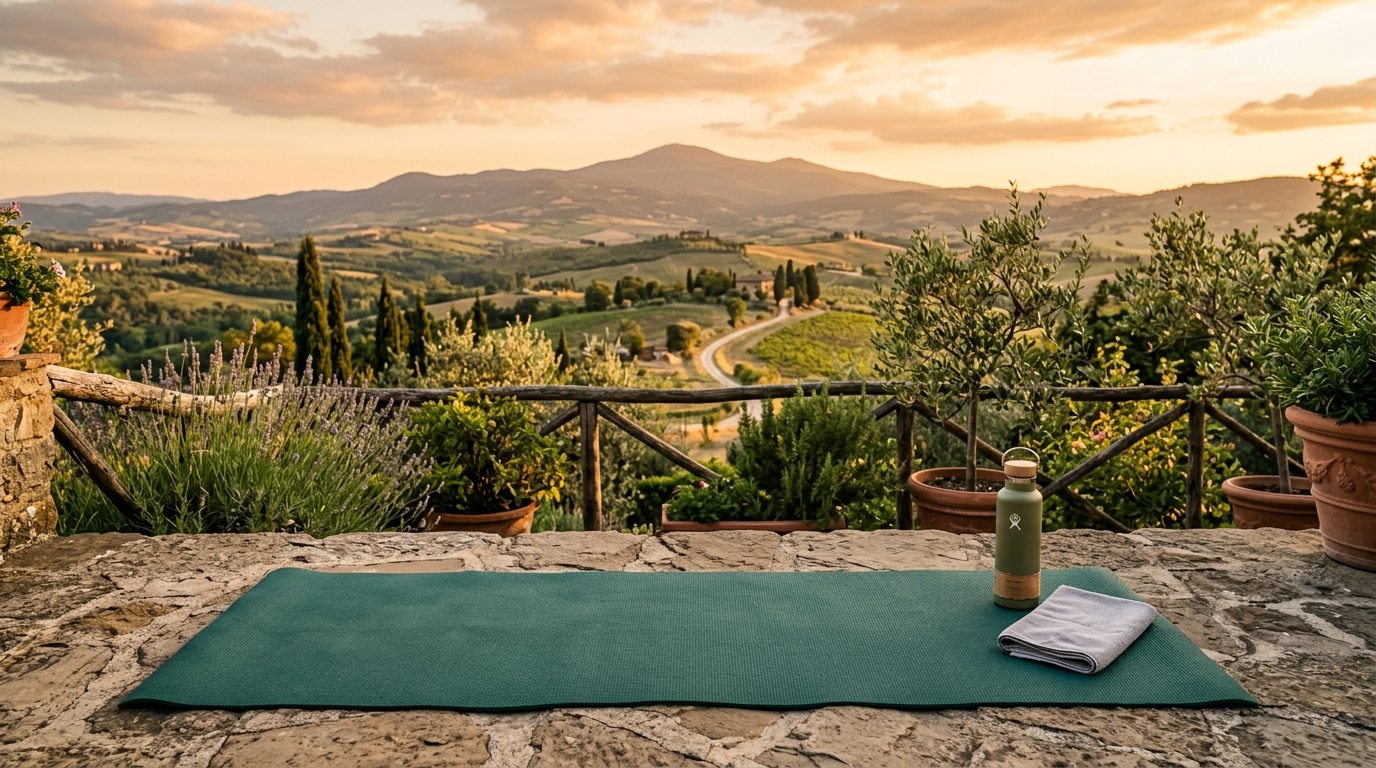 Ambiance de séance de sport en plein air au coucher du soleil