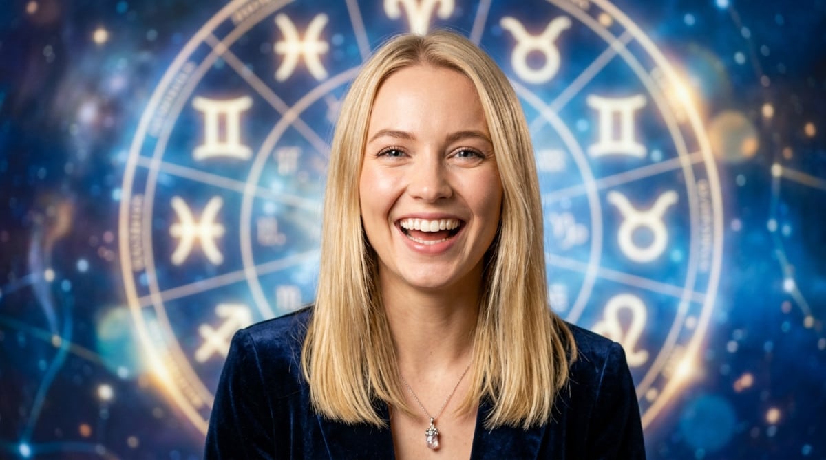 Homme émerveillé face à une lumière céleste évoquant les prédictions astrologiques du jour