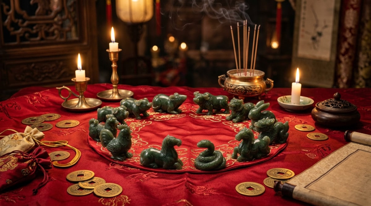 Homme émerveillé sous un dragon doré lumineux dans une ambiance mystique aux tons chauds