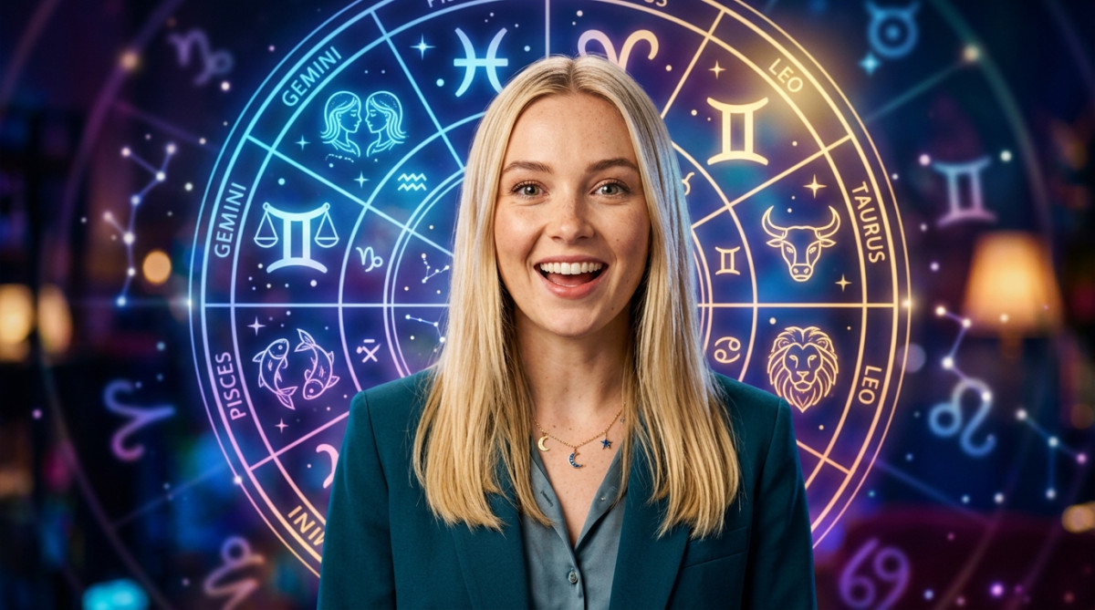 Homme méditant paisiblement sous un ciel doré symbolisant l'astrologie du 14 août 2026