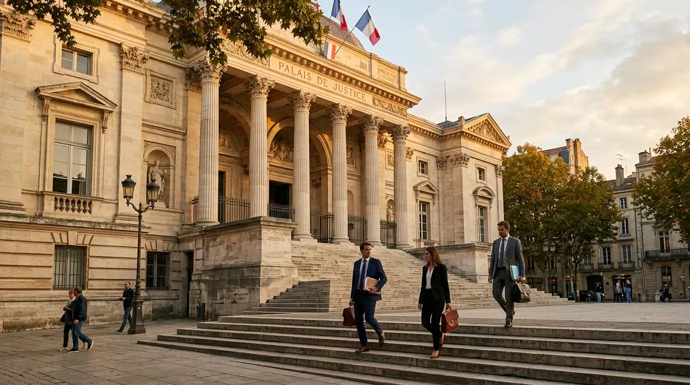 Façade d'un palais de justice français