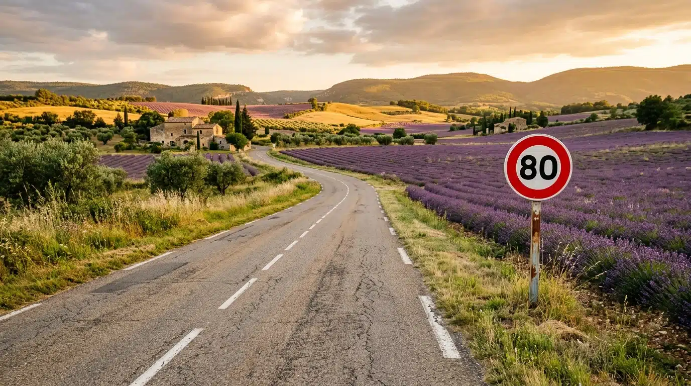 route départementale limitée à 80 km/h dans le Vaucluse