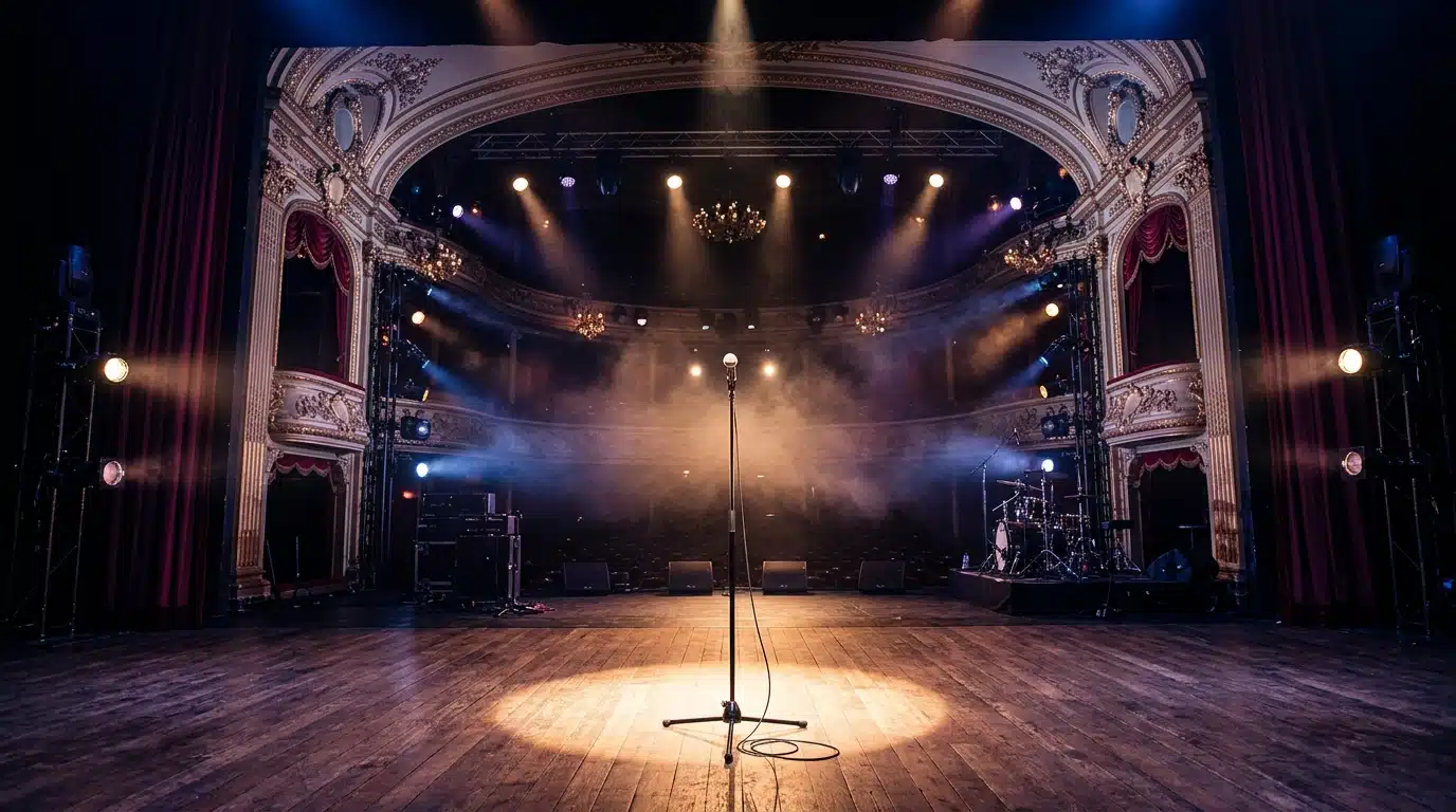Scène de concert vide avant une représentation