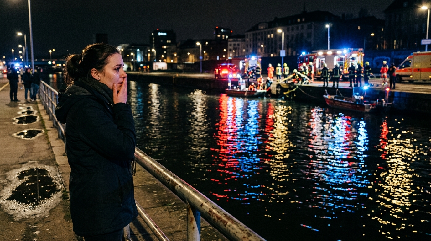 Secours et lumières d'intervention sur les quais du Rhône