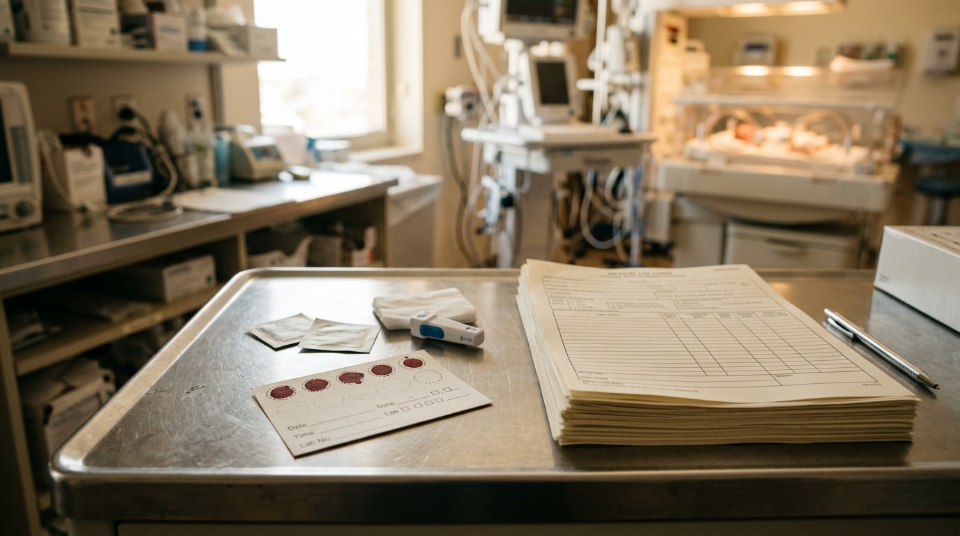 Kit de dépistage néonatal et échantillon sanguin en laboratoire